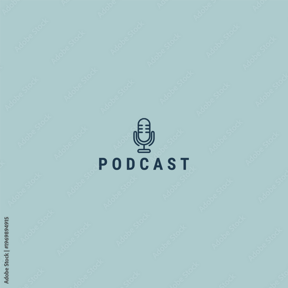Obraz premium Podcast logo vector icon illustration style