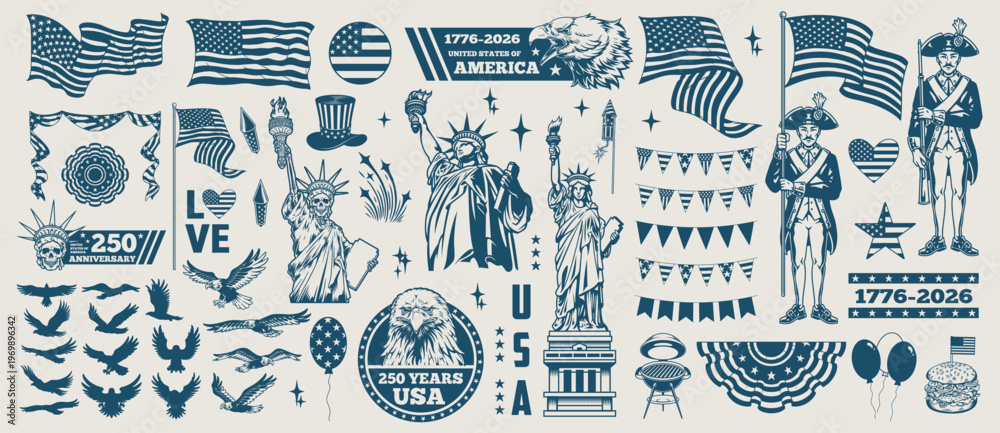 Obraz premium Celebration of USA 250 years