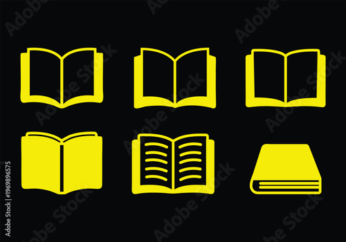 本・ノート・マンガ・電子書籍のアイコンマーク黒