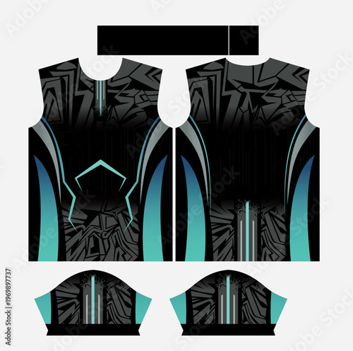 Ultimate Dynamic Abstract Vector Jersey Design  Modern Sportswear Graphic Template with Bold Shapes, Gradient Elements, and Futuristic Athletic Style