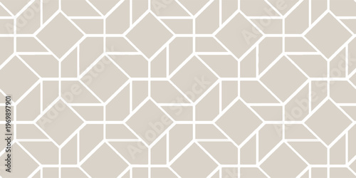Beige Geometric Seamless Tile Pattern Background — Minimal Modern Abstract Mosaic Design.elemen trendy design