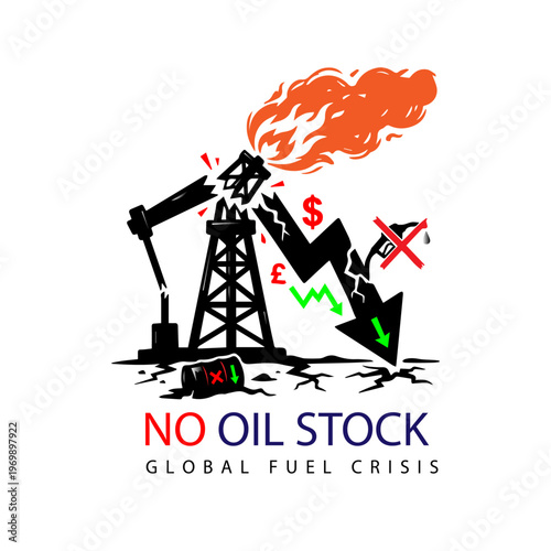 NO OIL STOCK- GLOBAL FUEL CRISIS ICON