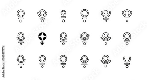 Minimalist Astrological Symbols Set Vector