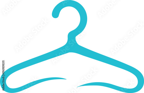 Turquoise clothes hanger icon simple vector illustration for fashion and retail concepts isolated on white background