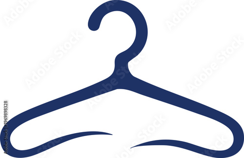 Dark blue simple clothes hanger icon minimalist vector illustration for fashion and retail concepts isolated on white background