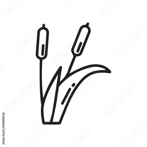 Reeds plant line icon. reed line icon.