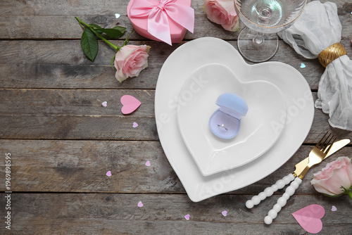 Table setting for Valentine...