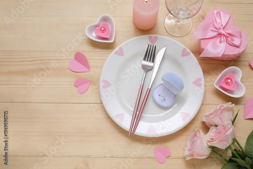 Table setting for Valentine...
