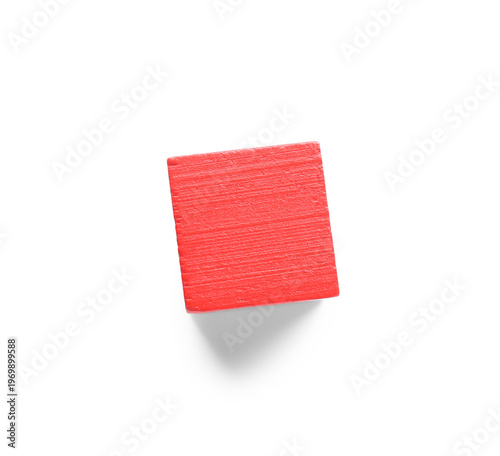 Red wooden block isolated o...