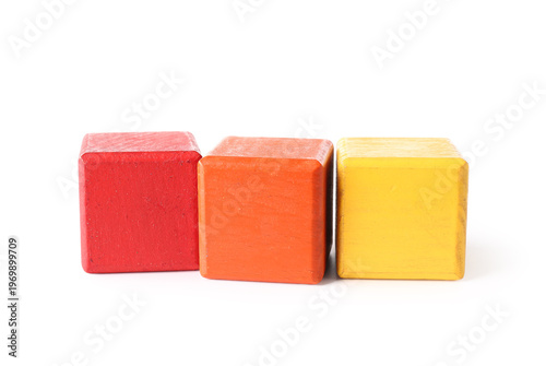 Different wooden cubes on w...