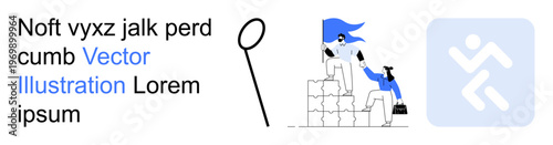 Team building, collaboration, leadership, support, overcoming challenges, personal growth. People climbing blocks, offering help. Team building and collaboration concept