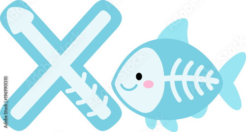 알파벳 X 엑스레이 물고기