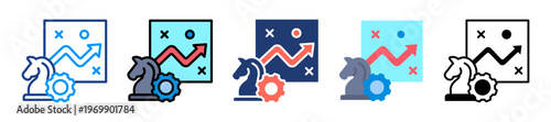 Scaling Strategy Icon Sheet Multiple Style Collection 