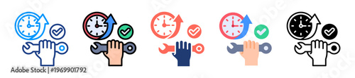 Service Uptime Icon Sheet Multiple Style Collection 