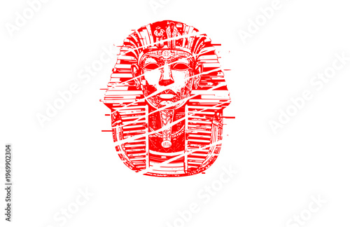 Brutalist Bold King Tutankhamun Cartouche Silhouette, Heavy Geometric Hieroglyphic Vector, Minimalist Architectural Pharaonic Icon