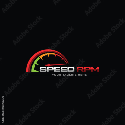 rpm speed car logo design