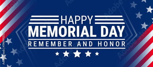 Happy memorial day background, banner, card or poster design template is observed every year during May, to raise awareness about the mission. Vector illustration.