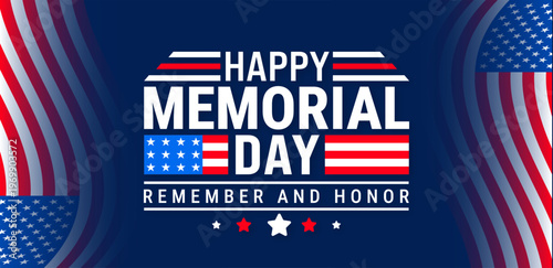 Happy memorial day background, banner, card or poster design template is observed every year during May, to raise awareness about the mission. Vector illustration.