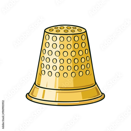 Golden Sewing Thimble Protective Finger Cap for Tailoring and Crafting