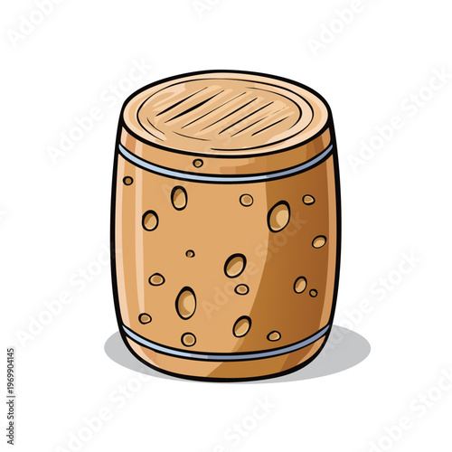 Wooden Barrel Cartoon Illustration Drawing Craftsmanship Barrel Aged Wood