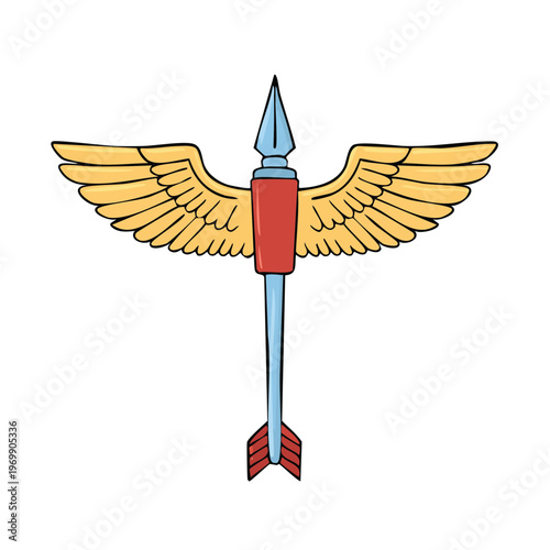 Winged Quill Pen Symbolizing Creativity and Swift Communication
