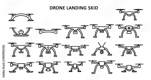 Drone landing skid designs and configurations