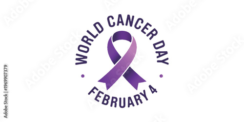 A minimalist logo design for World Cancer Day on a white background