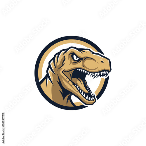 T-Rex Dinosaur Mascot Logo Strong Gaming Character