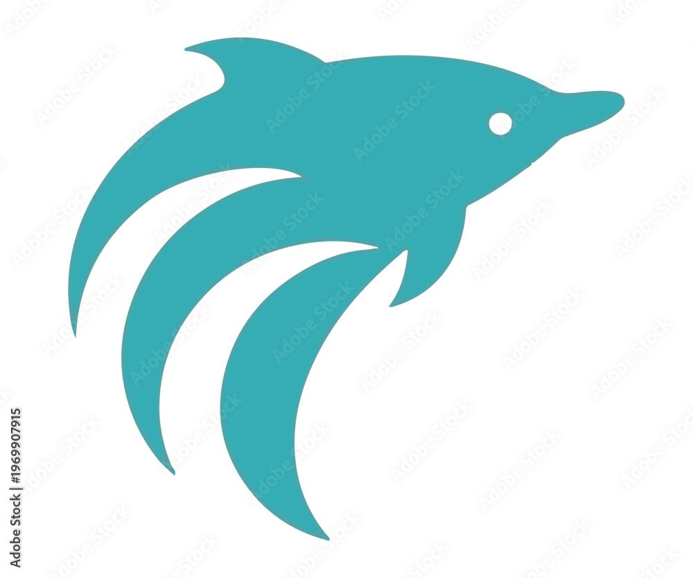 Obraz premium A nature-inspired logo design featuring a dolphin jumping through the curve of the letter P. This organic concept blends marine life with bold typography, perfect for environmental organizations .