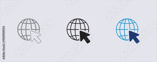 a widely used symbol Go to Website or Visit Website icon. It represents concepts like connecting, accessing information, or exploring online content. website design, mobile apps, and user interface۔