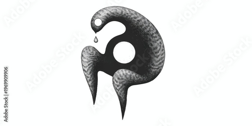 black and white artistic illustration of a ghostly figure drawn in a minimalist style 