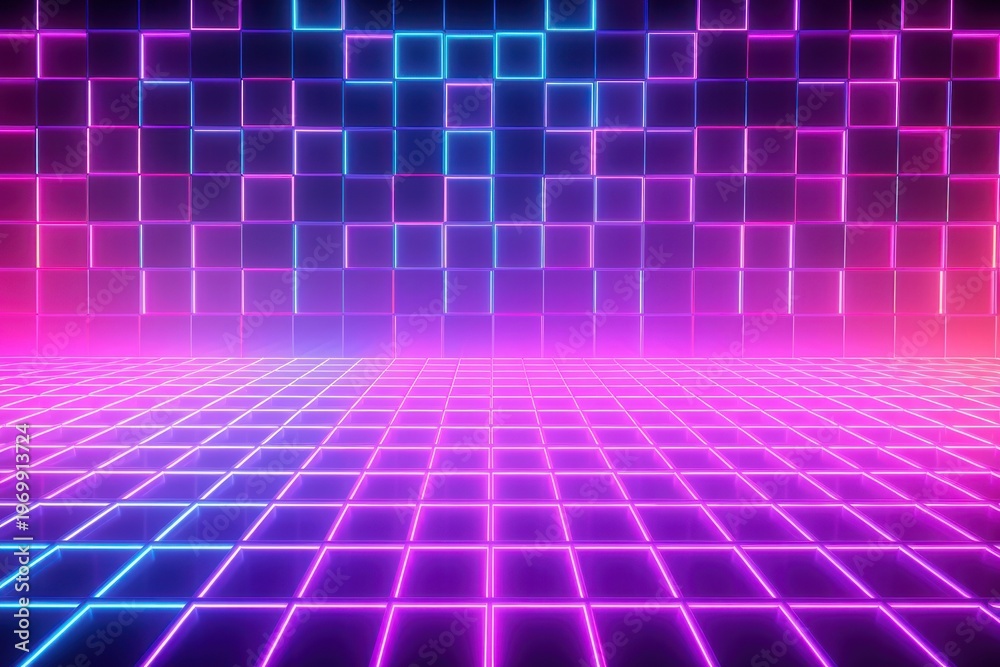 Fototapeta premium Retrowave hacker code neon backgrounds abstract.