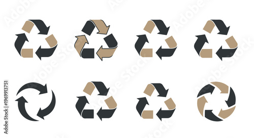 Recycling Symbols Set. Eco-Friendly Icons for Sustainable Design.