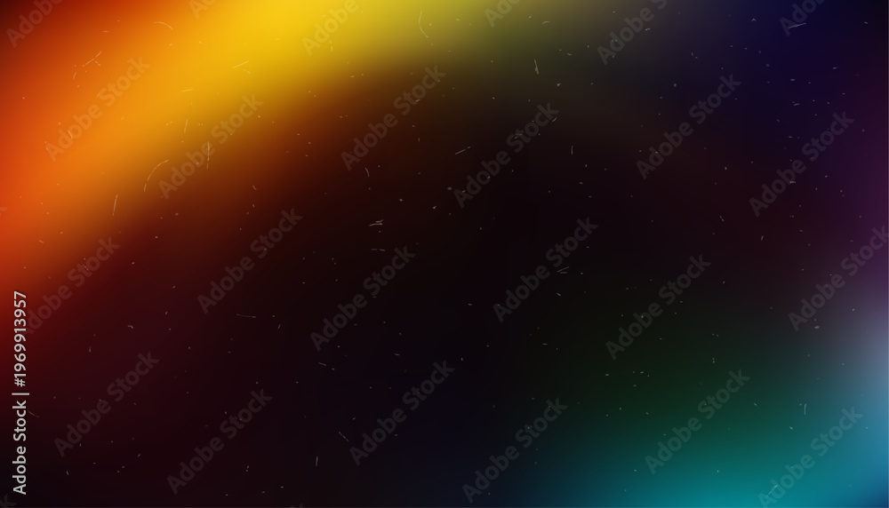 Fototapeta premium Film Light Gradient Overlay Background with Rainbow Light Leak and Vintage Grain