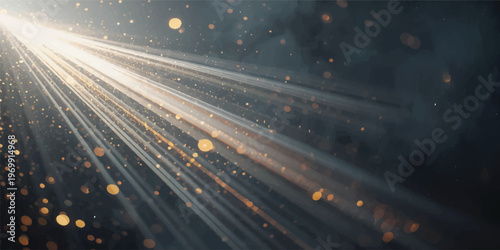 Fast cars drive with motion blur along the urban highway at night, where bright city lights illuminate the asphalt road as transportation speeds through the busy street