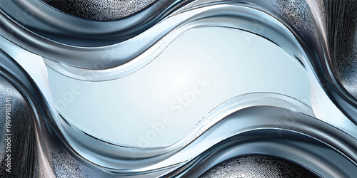 Shiny abstract silver metal background featuring a close-up of a soda beverage tin can top with an aluminum pull ring and metallic circles