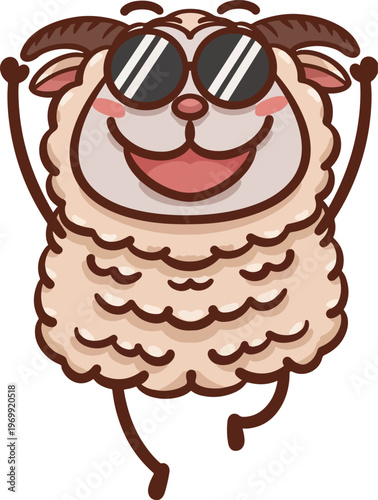Hand-drawn Cute Cartoon Sheep Illustration Series
