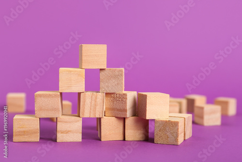 Pyramid made of wooden buil...