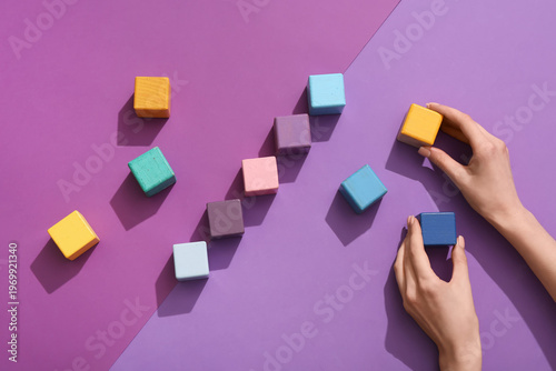 Female hands with colorful ...