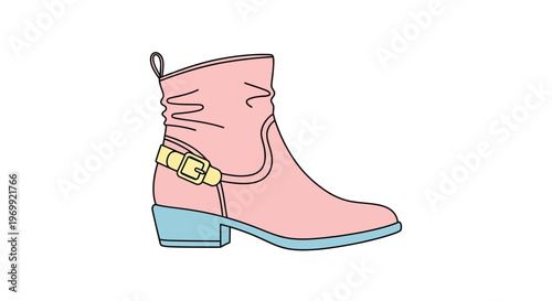 Pink High Heeled Fashion Boot.