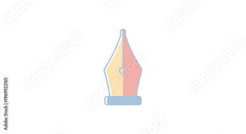 Colorful Fountain Pen Nib Closeup.