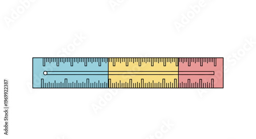Colorful plastic school ruler tool.