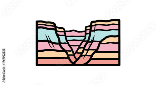 Geological formation with fault lines.