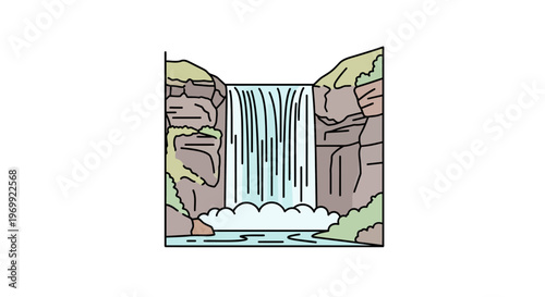 Water Flowing Down a Steep Slope.