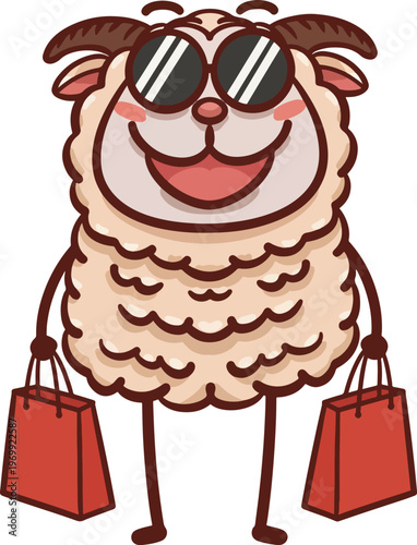 Hand-drawn Cute Cartoon Sheep Illustration Series
