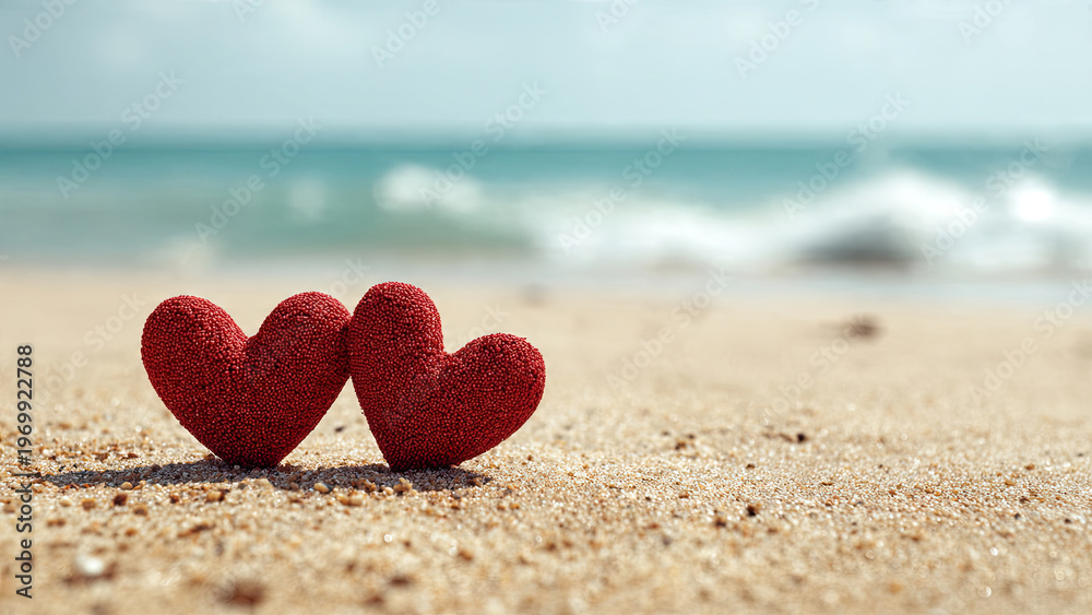 Fototapeta premium heart on the sand