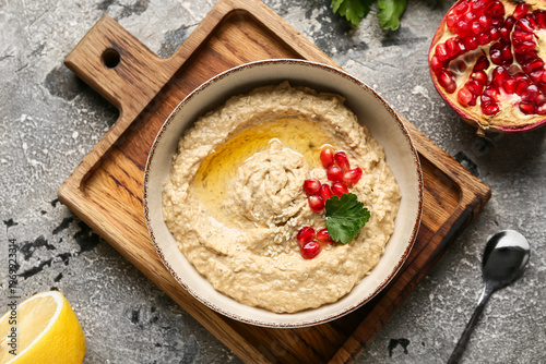 Bowl of tasty baba ghanoush...