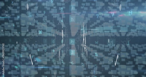 Animation of cyber crime warning over folders and online security padlock