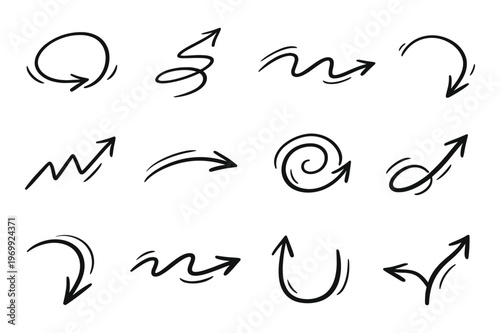 Arrow vector illustration of a set of icons