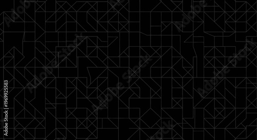 Abstract geometric pattern on black background, digital art, dark tech background